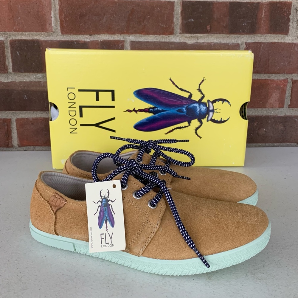 Fly London Tan and Mint Sneakers